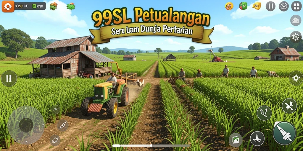 Tampilan screenshot dari gameplay 99SL dengan ladang subur.