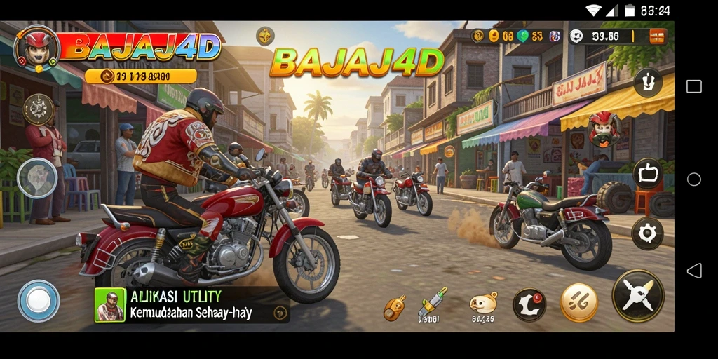 Screenshot menampilkan antarmuka pengguna BAJAJ4D yang intuitif dan fitur-fitur Utility.