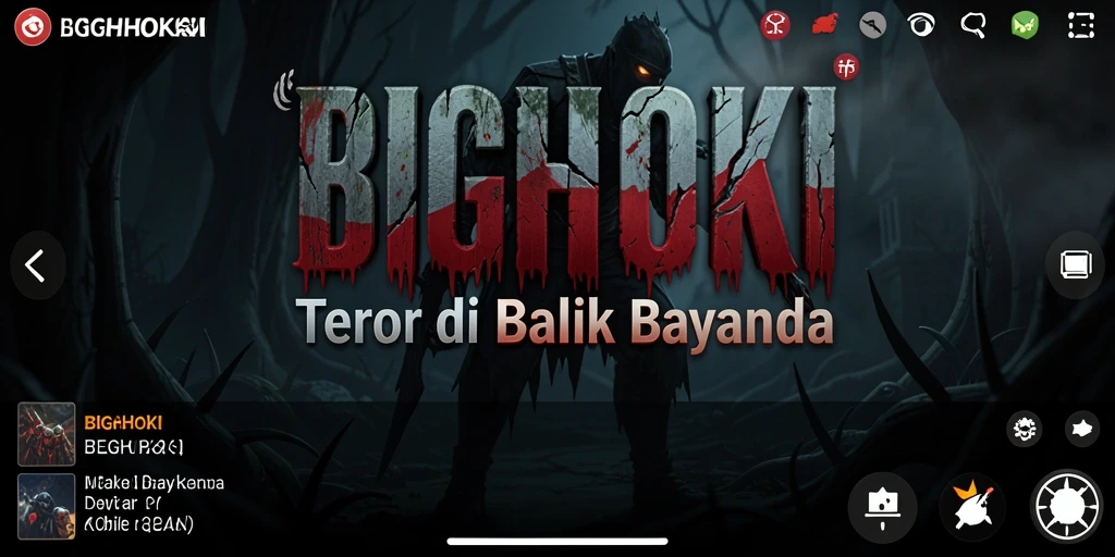 Gameplay menegangkan di BIGHOKI dengan suasana horor yang mencekam.