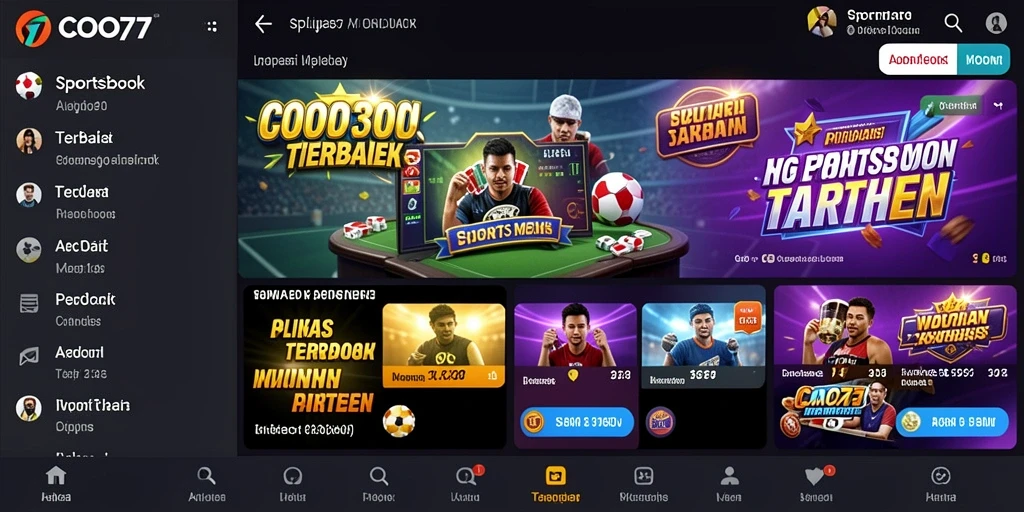 Screenshot COO77 menampilkan fitur taruhan sportsbook yang menarik dan interaktif.