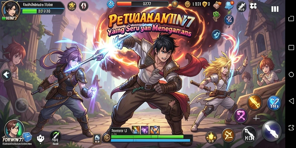 Tampilan gameplay seru dan karakter anime yang menarik di FORWIN77.