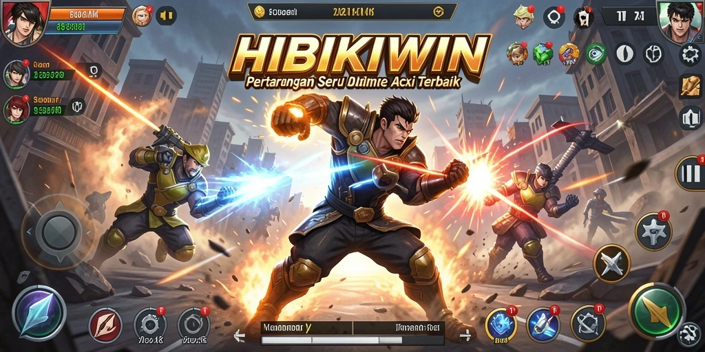 Screenshot menampilkan aksi mendebarkan di HIBIKIWIN.