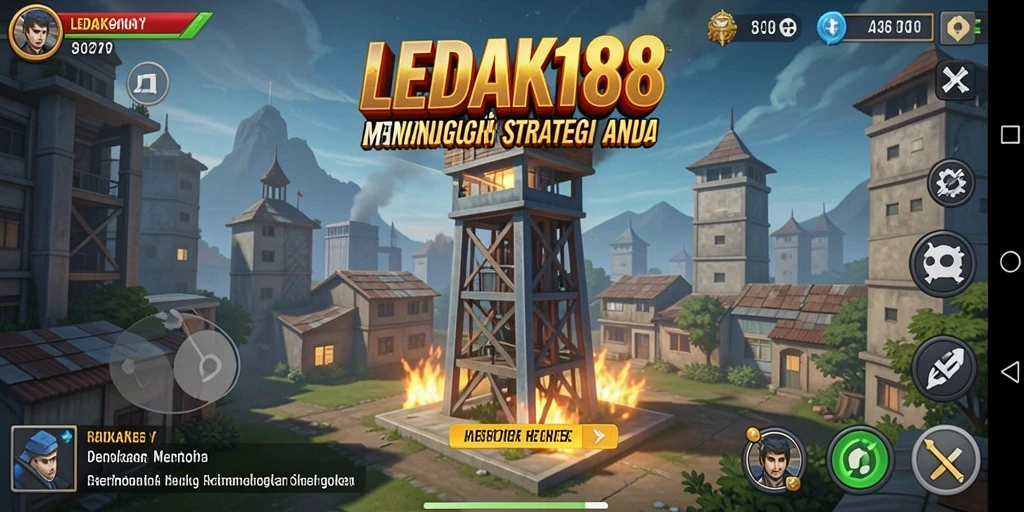 Tampilan gameplay seru dalam LEDAK188 Tower Defense.