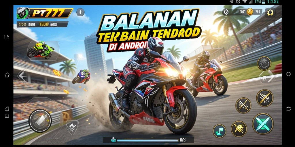 Tampilan balapan motor yang seru di PT777.