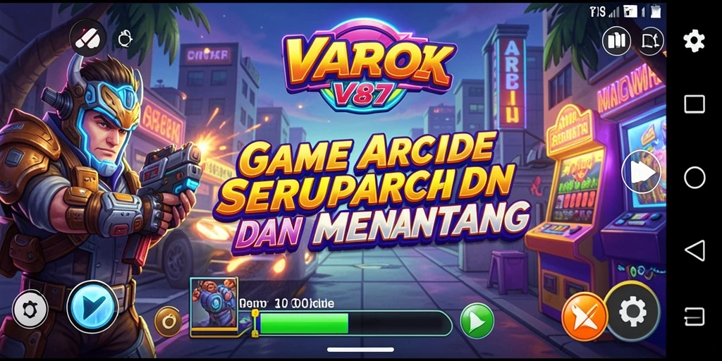 Tampilan gameplay seru dari V87 yang menguji ketangkasan pemain.